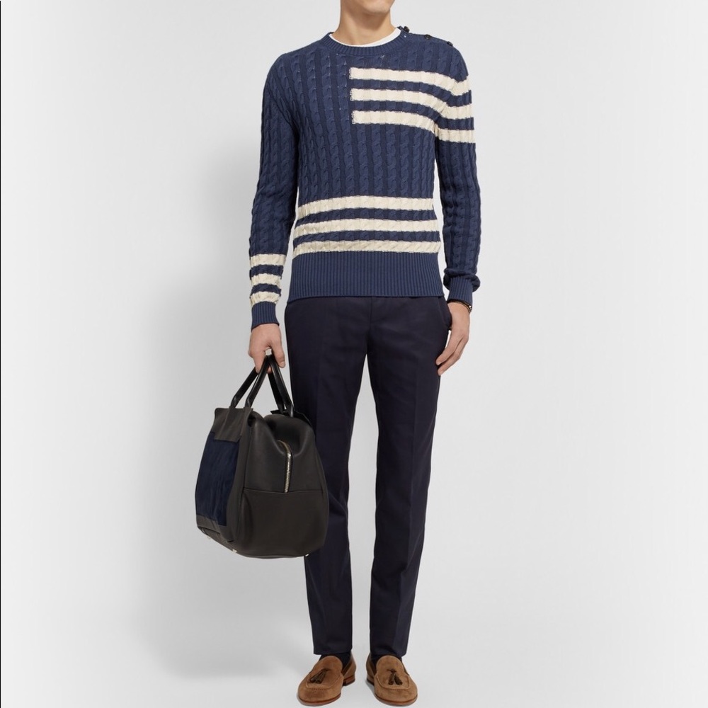 Etro Striped Cotton/Cashmere Blend Sweater - Picture 3 of 9